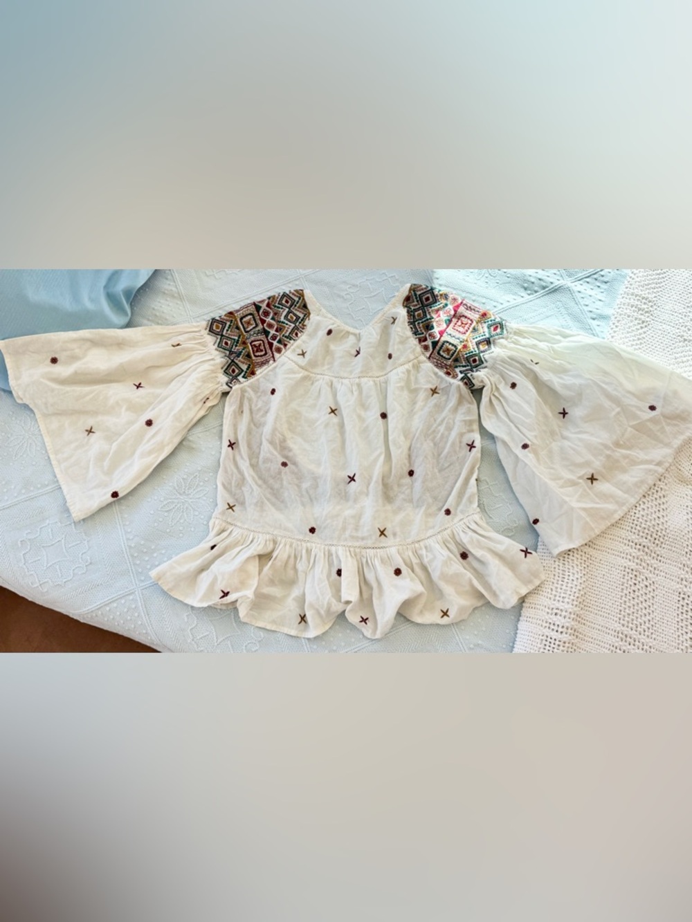 Odd Molly Continuum 17.11 | Embroidered Boho Open Back Tassel Blouse | M - Picture 8 of 8
